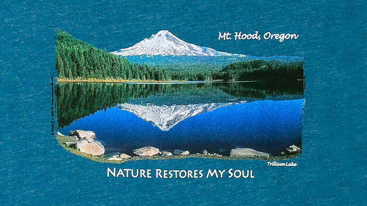 Nature Restores /Mt Hood at Trillium Lake Long-sleeve T-shirt
