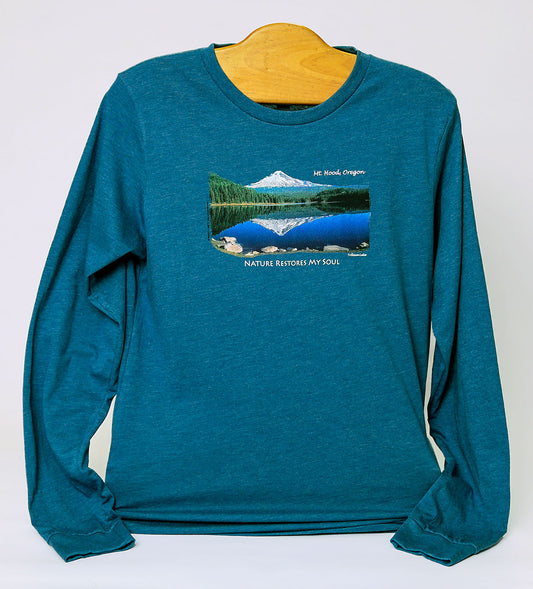 Nature Restores /Mt Hood at Trillium Lake Long-sleeve T-shirt