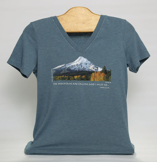 Mt Hood/Fall Women's V-Neck T-Shirt