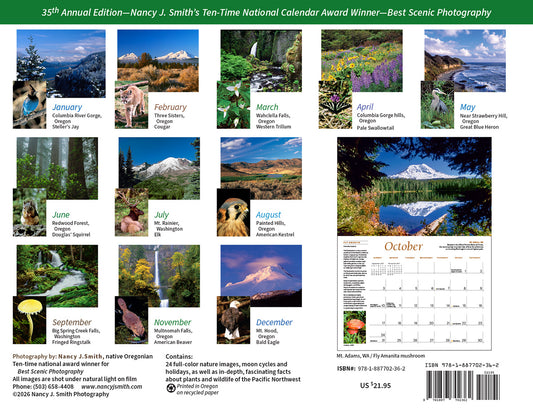 2027 Majestic Pacific Northwest wall calendar back