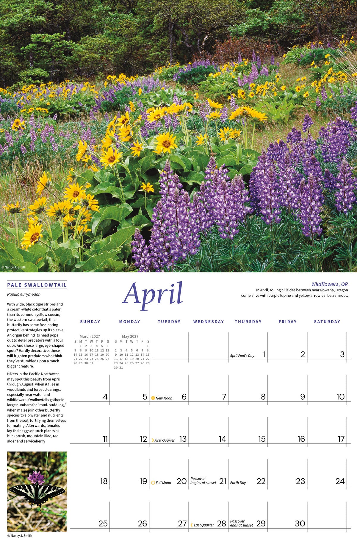 2027 Majestic Pacific Northwest wall calendar April