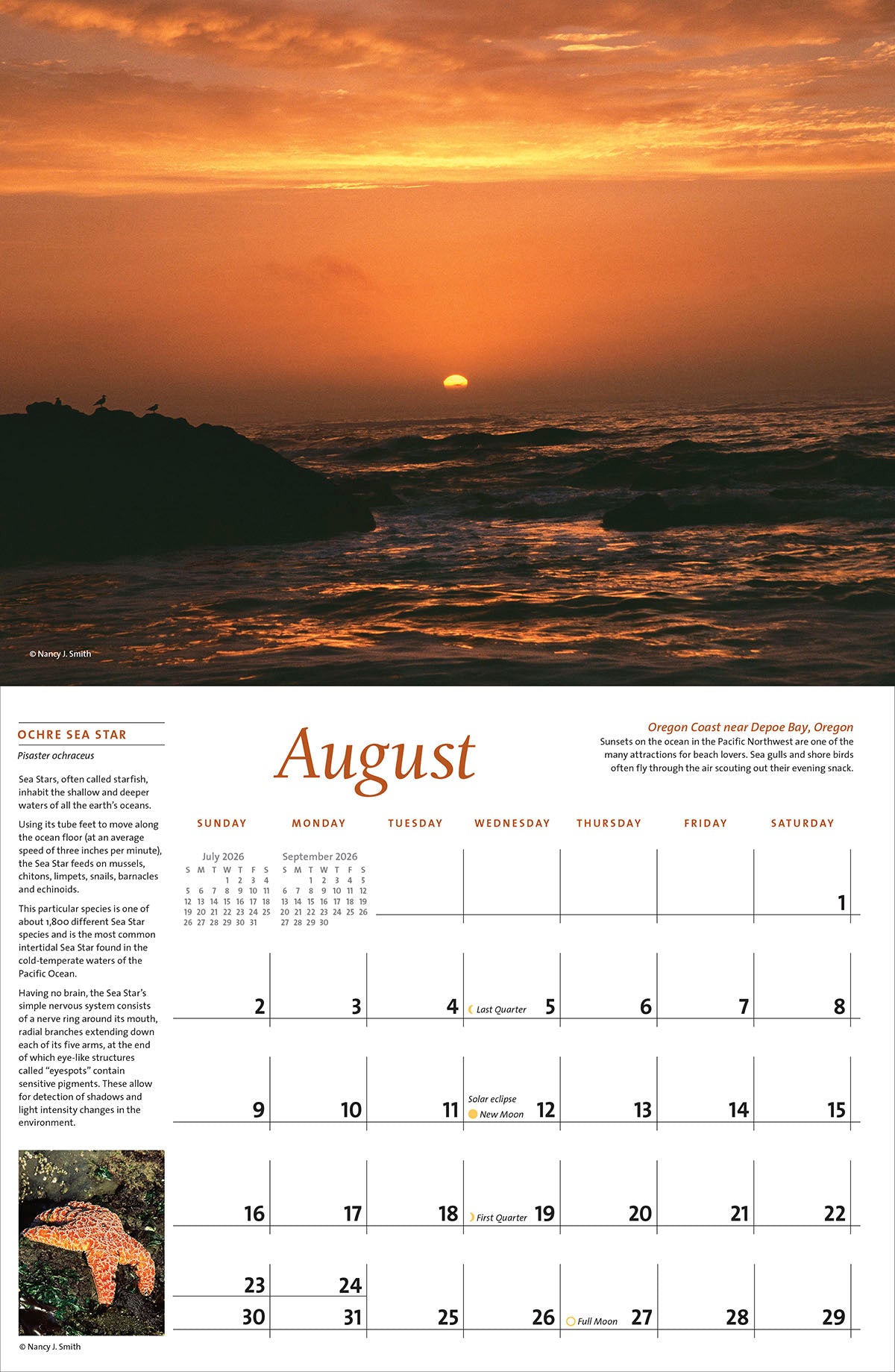2026 Majestic Pacific Northwest calendar