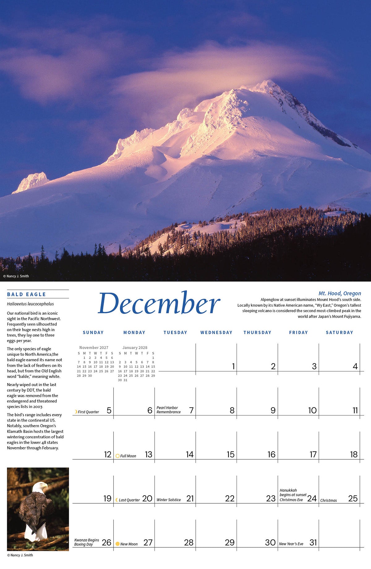 2027 Majestic Pacific Northwest wall calendar December
