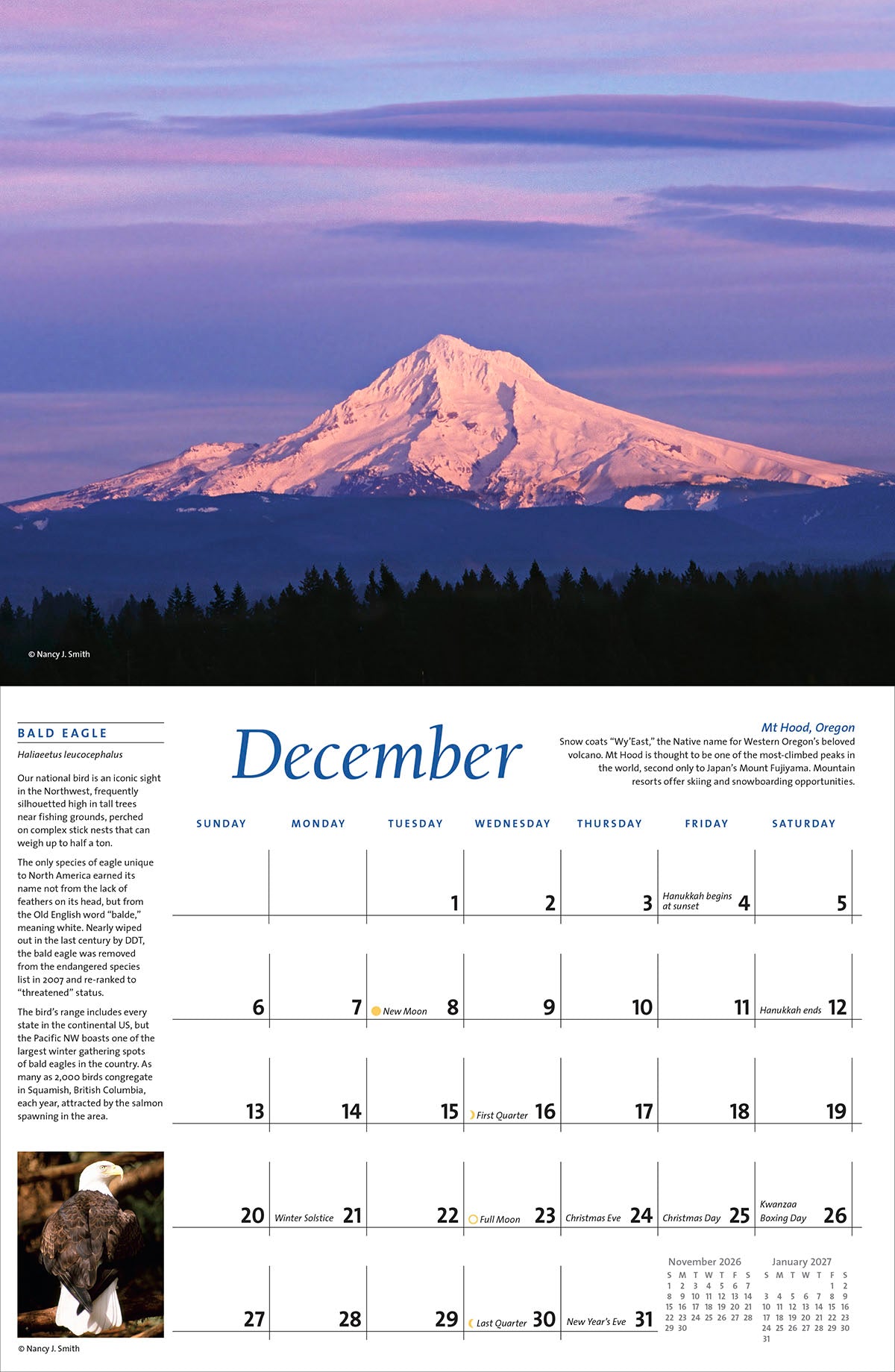 2026 Majestic Pacific Northwest calendar