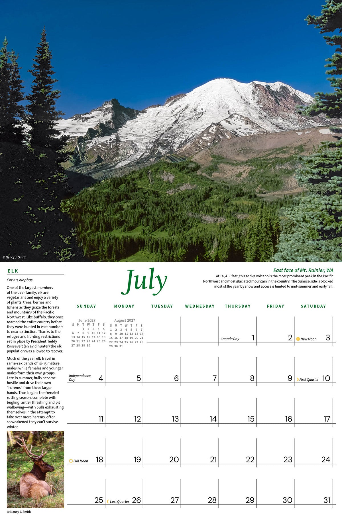 2027 Majestic Pacific Northwest wall calendar July