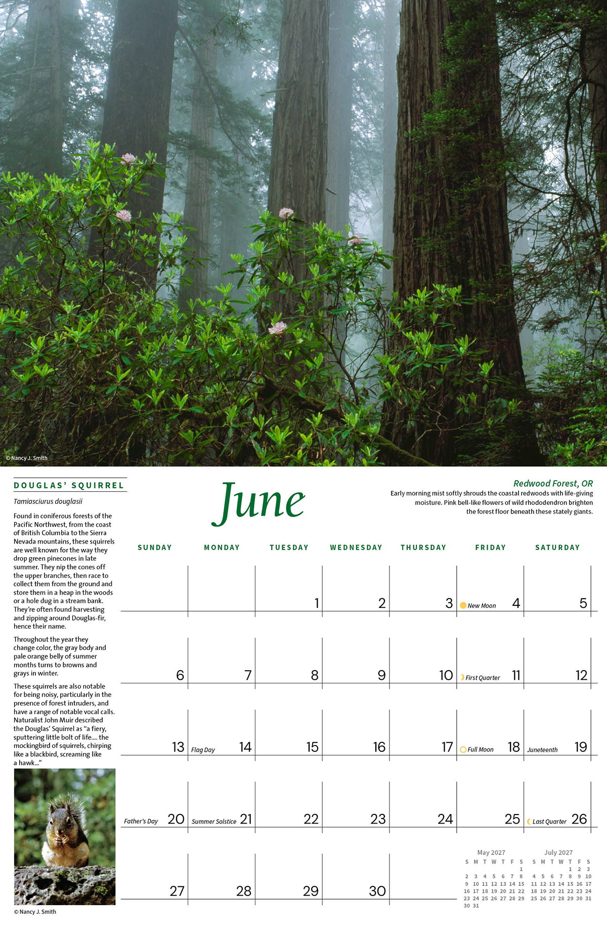 2027 Majestic Pacific Northwest wall calendar June