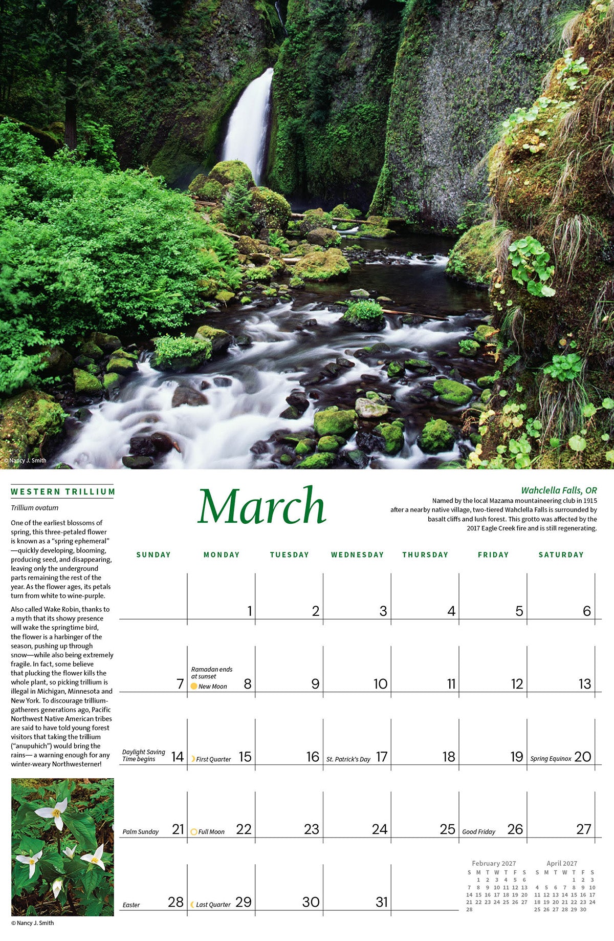 2027 Majestic Pacific Northwest wall calendar March