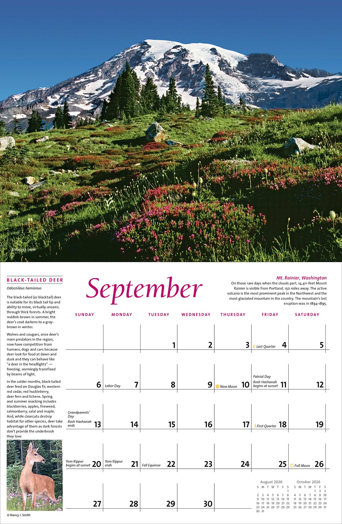 2026 Majestic Pacific Northwest calendar