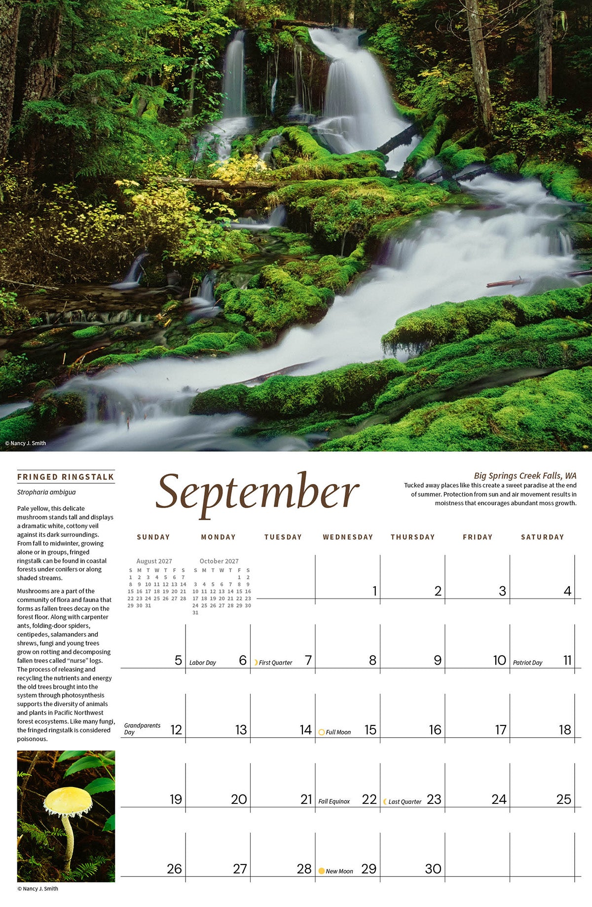 2027 Majestic Pacific Northwest wall calendar September